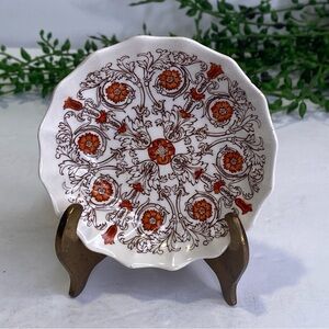 Spode Copeland SORRENTO Butter Pat Plate Web Edge Brown Orange England
